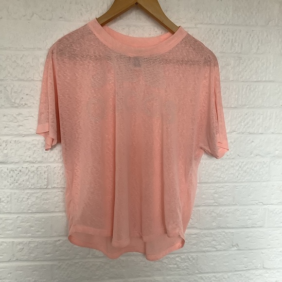 Adidas Oversize T Shirt - Size L 16/18 - Peach - Cotton - P2P 23โ - Picture 5 of 8